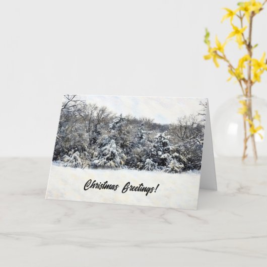 Sneeuwbomen Wilde Weer Kerst Kaart (Gele Bloem)