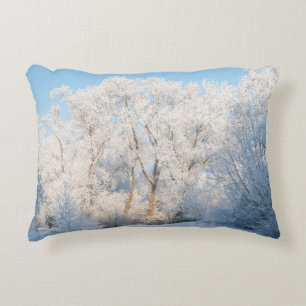 Sneeuwbomen winterlandschap accent kussen