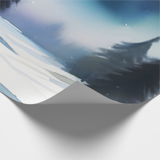 Sneeuwbomen winterlandschap schilderen cadeaupapier (Hoek)