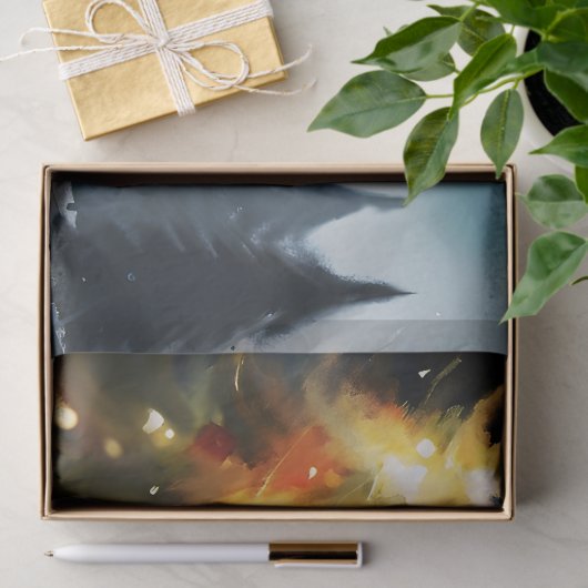 Sneeuwbomen winterlandschap schilderen tissuepapier (Geschenk)