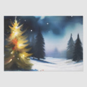 Sneeuwbomen winterlandschap schilderen tissuepapier (Voorkant)