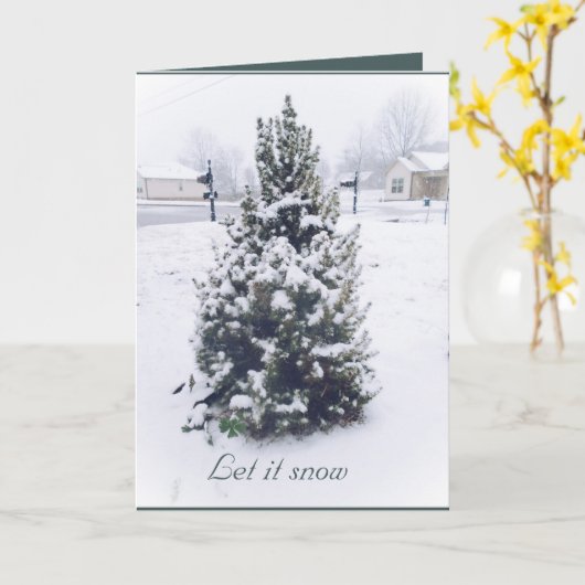 Sneeuwboom - Laat het sneeuwen Kaart (Gele Bloem)