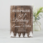 Sneeuwboom, Winter 80e verjaardag, Vrouwen Kaart (Staand voorkant)