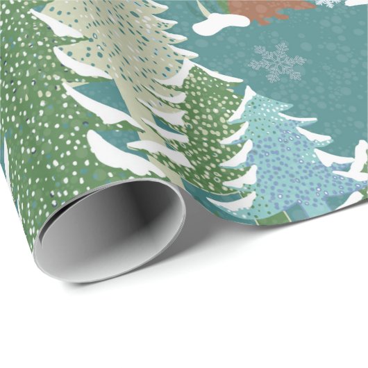 Sneeuwboompjes Rode vos inpakpapier (Rol Hoek)