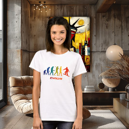 Sneeuwbord Evolutie Silhouet Sprong Design T-shirt