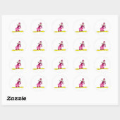 Sneeuwbord Girl Ronde Sticker (Vel)