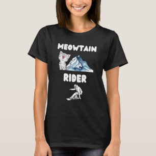 Sneeuwbord meowtain berijder woordspeling kat snee t-shirt