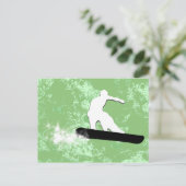 Sneeuwbord. poederspoor. briefkaart (Staand voorkant)