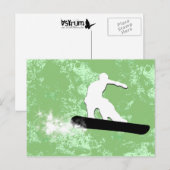 Sneeuwbord. poederspoor. briefkaart (Voorkant / Achterkant)