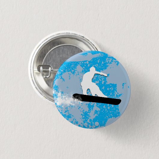Sneeuwbord. poederspoor. ronde button 3,2 cm (Voorkant /achterkant)