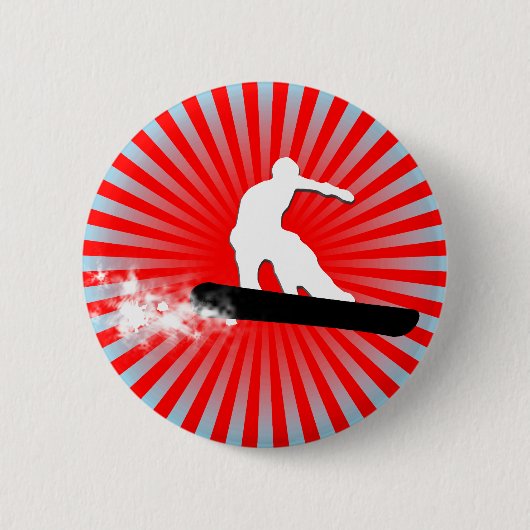 Sneeuwbord. poederspoor. ronde button 5,7 cm (Voorkant)