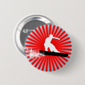 Sneeuwbord. poederspoor. ronde button 5,7 cm (Voorkant /achterkant)