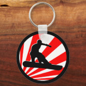 sneeuwbord, rode stralen. sleutelhanger (Voorkant)