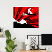 sneeuwbord. rood. poster (Thuiskantoor)