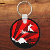 sneeuwbord. rood. sleutelhanger (Voorkant)