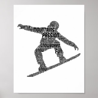 Sneeuwbord Snowboarder Snowboarden Jongens Mannen Poster