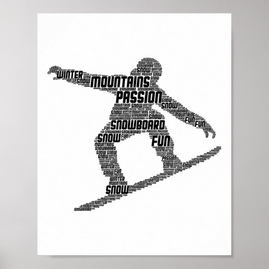 Sneeuwbord Snowboarder Snowboarden Jongens Mannen  Poster (Voorkant)