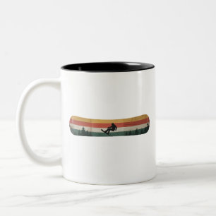 Sneeuwborden Retro Wintersport Cadeau Tweekleurige Koffiemok