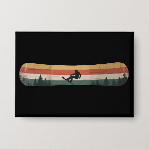 Sneeuwborders Retro Winter Sport Cadeau Button