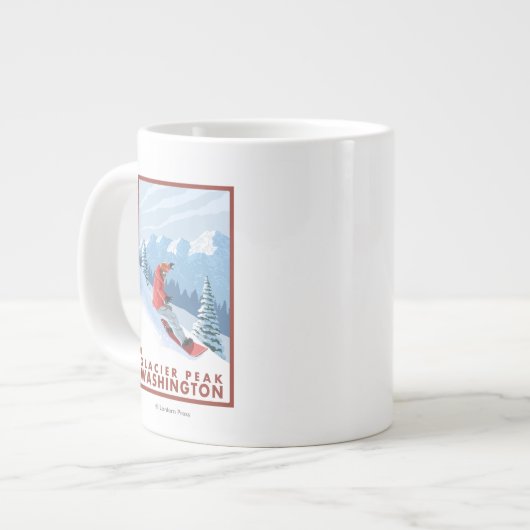 Sneeuwborderscène - Glacier Peak, Washington Grote Koffiekop (Links)