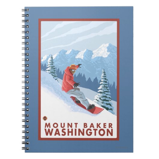 Sneeuwborderscène - Mount Baker, Washington Notitieboek (Voorkant)