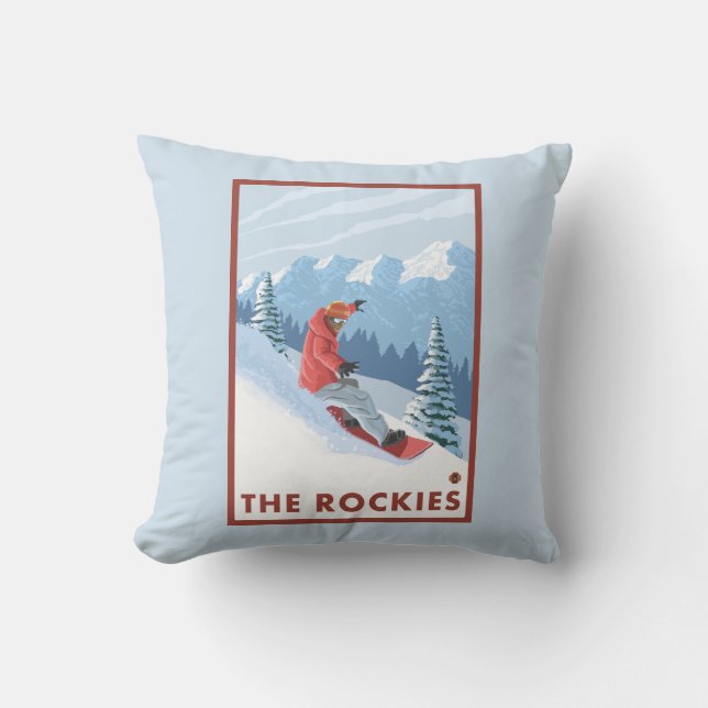 Sneeuwborderscène - The Rockies Kussen (Voorkant)