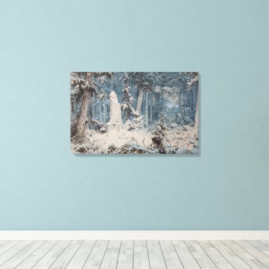 Sneeuwbos (door Andreas Achenbach) Canvas Afdruk (Insitu (Houten vloer))