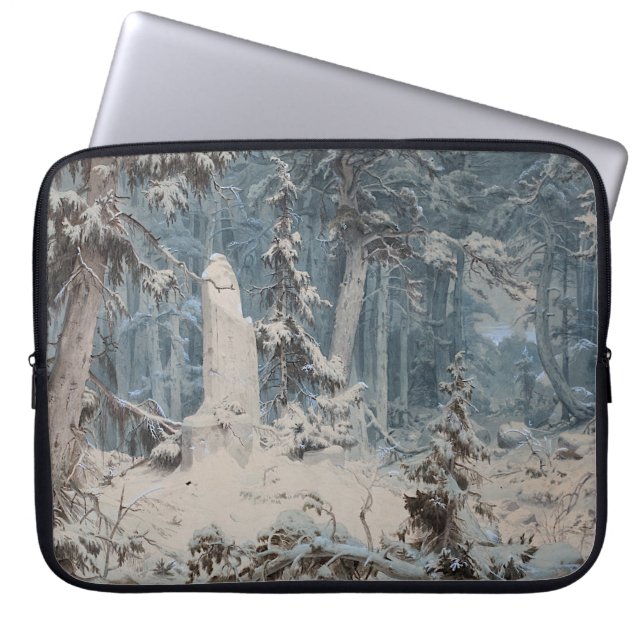 Sneeuwbos (door Andreas Achenbach) Laptop Sleeve (Voorkant)