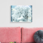 Sneeuwbos en -paard canvas afdruk (Insitu (Woonkamer))
