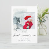 Sneeuwbos Foto Baby 1e kerstfeestdag Kaart (Staand voorkant)