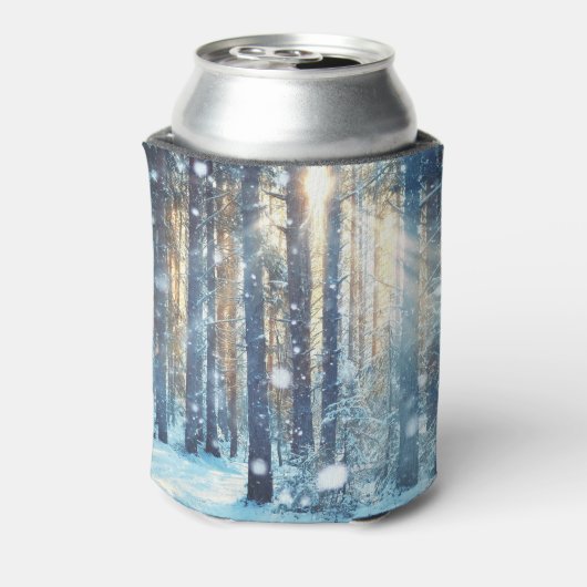 Sneeuwbos Frosty Winter Scène Blikjeskoeler (Blikje Achterkant)