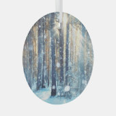 Sneeuwbos Frosty Winter Scène Glas Ornament (Voorkant Rechts)
