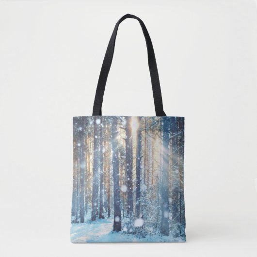 Sneeuwbos Frosty Winter Scène Tote Bag (Voorkant)