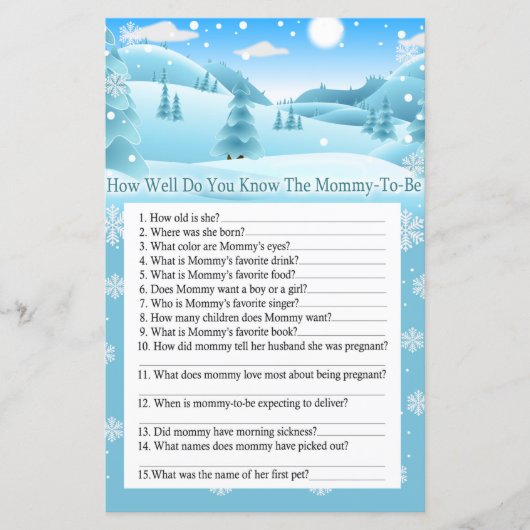 Sneeuwbos hoe goed weet je het spel? (Voorkant)