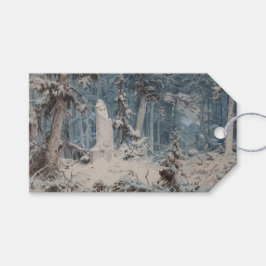 Sneeuwbos in de winter (door Andreas Achenbach) Cadeaulabel