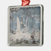 Sneeuwbos in de winter (door Andreas Achenbach) Metalen Ornament (Links)