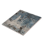 Sneeuwbos in de winter (door Andreas Achenbach) Tegeltje (Zijkant)