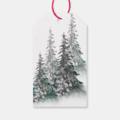 Sneeuwbos Kerstboom Cadeaublaadjes Cadeaulabel (Achterkant)
