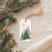 Sneeuwbos Kerstboom Cadeaublaadjes Cadeaulabel