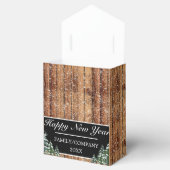 Sneeuwbos Landelijk Gelukkig Nieuwjaar Logo Sneeuw Bedankdoosjes (Geopend)