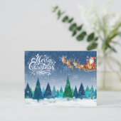 Sneeuwbos met vrolijk kerstfeest en Sinterklaas in Feestdagenkaart (Staand voorkant)