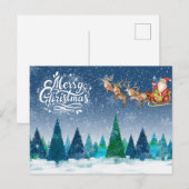 Sneeuwbos met vrolijk kerstfeest en Sinterklaas in Feestdagenkaart (Voorkant / Achterkant)