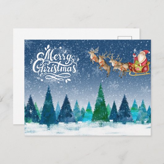 Sneeuwbos met vrolijk kerstfeest en Sinterklaas in Feestdagenkaart (Voorkant / Achterkant)