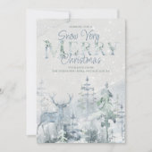 Sneeuwbos met zeer prettige kerstwinter feestdagenkaart (Voorkant)