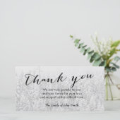 Sneeuwbos na begrafenisherinnering Dank je Bedankkaart (Staand voorkant)