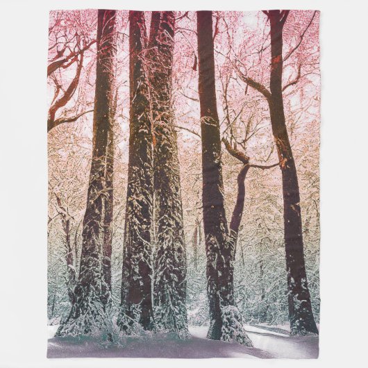  SNEEUWBOS NATUUR FLEECE DEKEN (Voorkant)