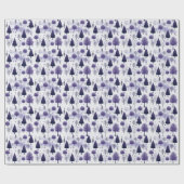 Sneeuwbos Paarse Kerst Wrapping Paper Roll Cadeaupapier (Vlak)