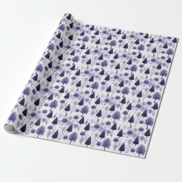 Sneeuwbos Paarse Kerst Wrapping Paper Roll Cadeaupapier