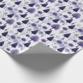Sneeuwbos Paarse Kerst Wrapping Paper Roll Cadeaupapier (Hoek)