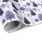 Sneeuwbos Paarse Kerst Wrapping Paper Roll Cadeaupapier (Rol Hoek)
